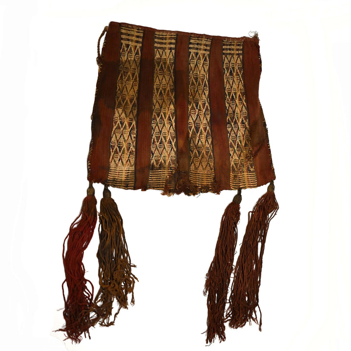 Inca Woven Textile Chuspa Coca Bag with Tassels