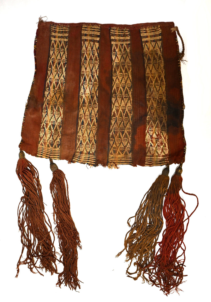 Inca Woven Textile Chuspa Coca Bag with Tassels