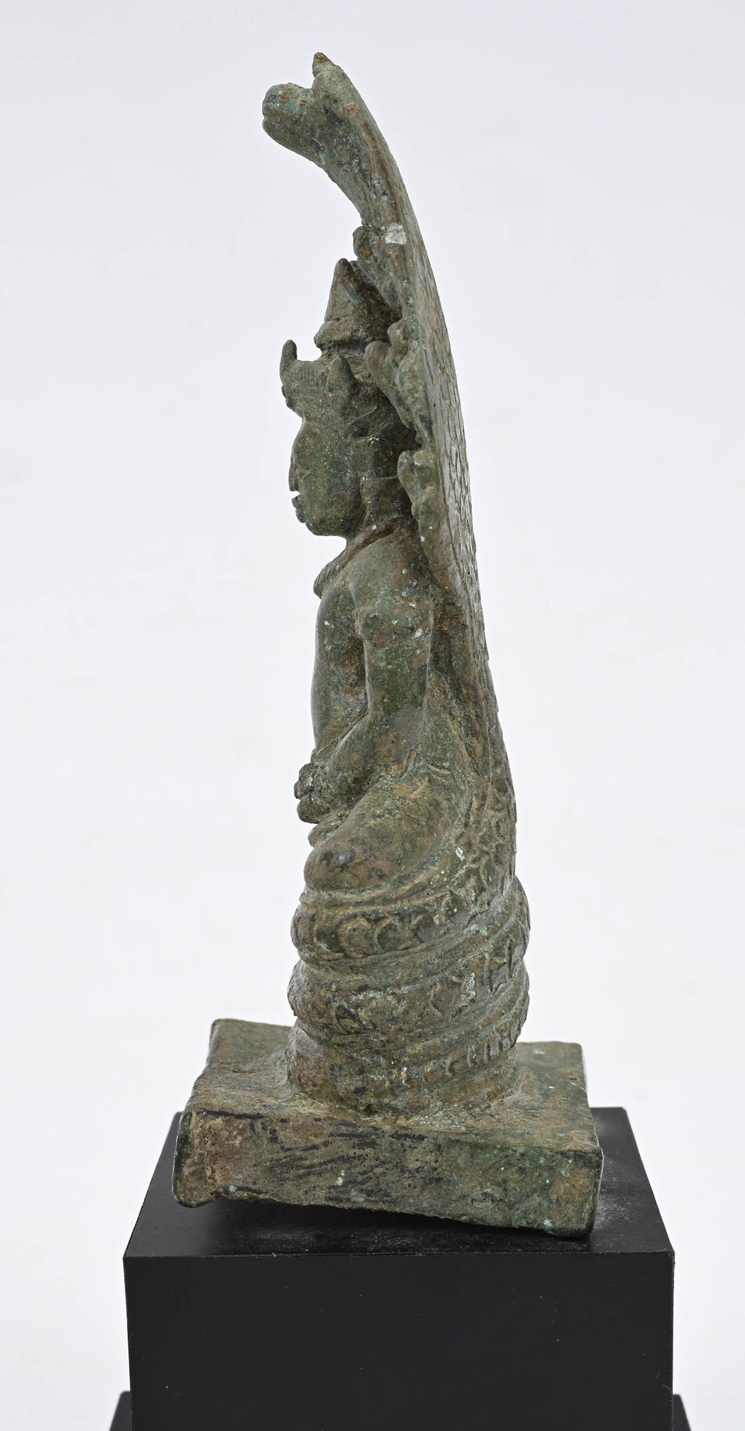 Khmer Bronze Buddha Muchalinda Sheltered by the Naga