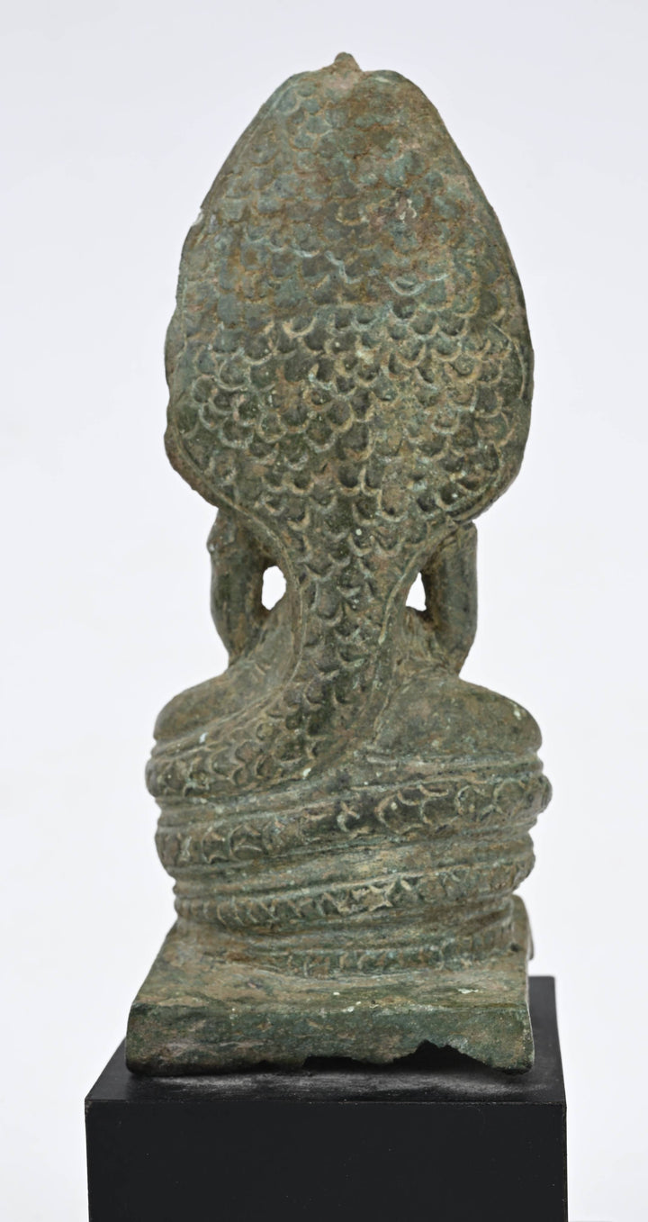 Khmer Bronze Buddha Muchalinda Sheltered by the Naga