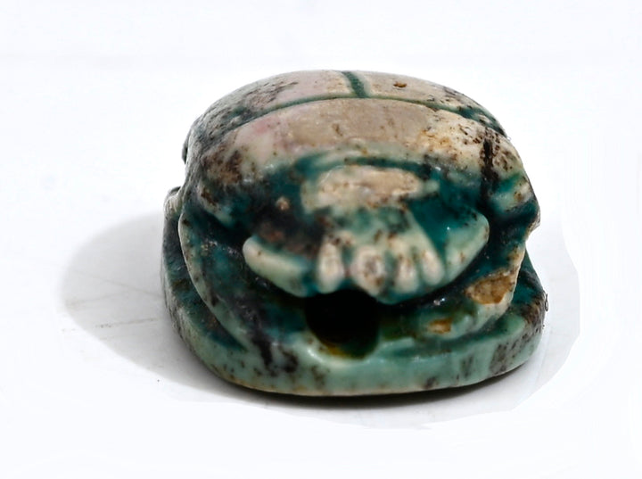 Egyptian Green Glaze Scarab for Amun Ra