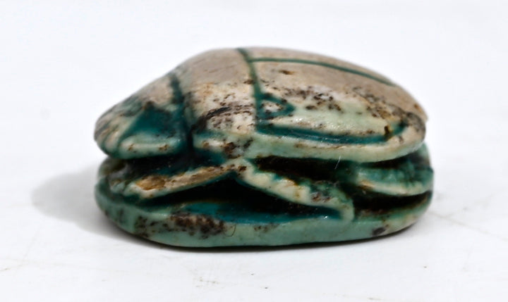 Egyptian Green Glaze Scarab for Amun Ra