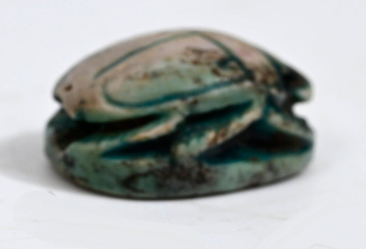 Egyptian Green Glaze Scarab for Amun Ra