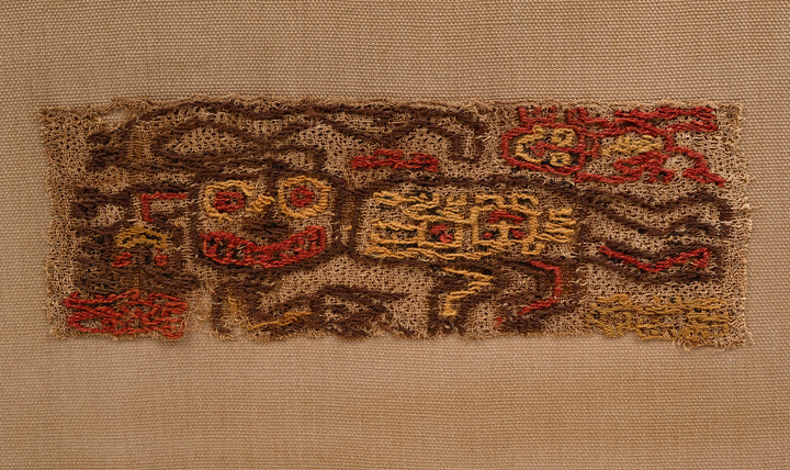 Paracas Necropolis Embroidered Gauze Panel with Oculate Being