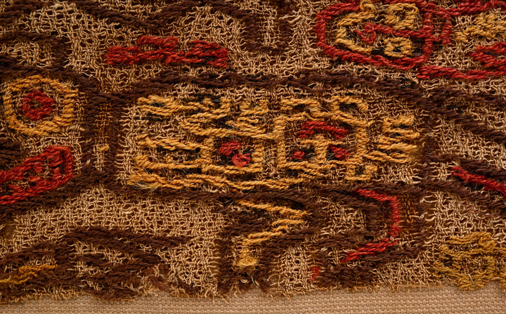 Paracas Necropolis Embroidered Gauze Panel with Oculate Being