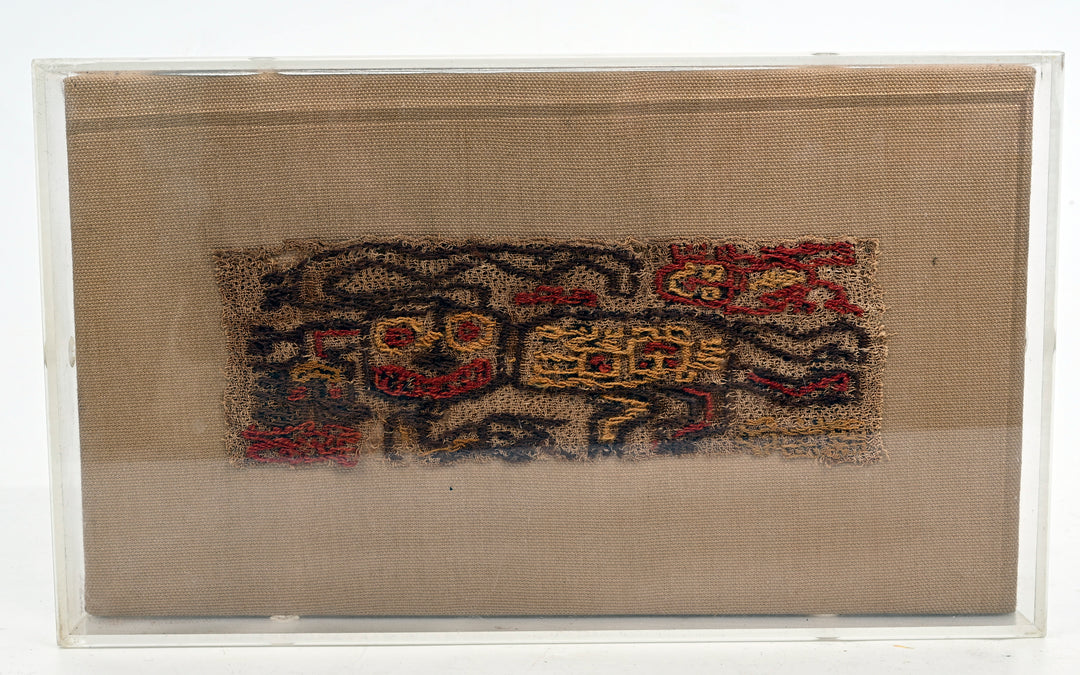 Paracas Necropolis Embroidered Gauze Panel with Oculate Being