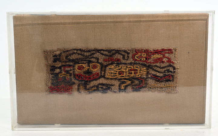 Paracas Necropolis Embroidered Gauze Panel with Oculate Being