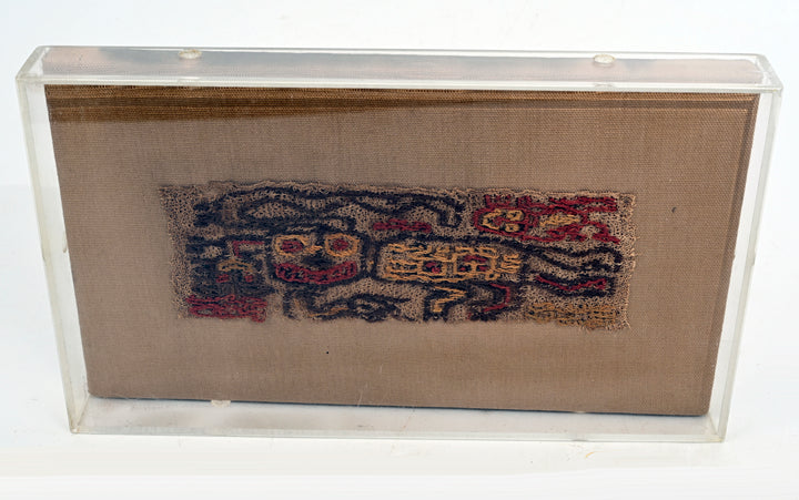 Paracas Necropolis Embroidered Gauze Panel with Oculate Being