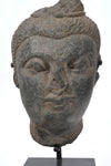 Ancient Gandharan Grey Schist Head of Buddha