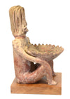 Jalisco Pottery Seated Male Figure Holding Bowl