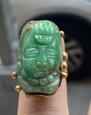Maya Imperial Green Jade Gold Ring
