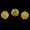 Three Moche Gold Applique Discs Embossed with Warriors