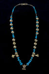 Calima Gold and Moche Turquoise Stone Bead Necklace